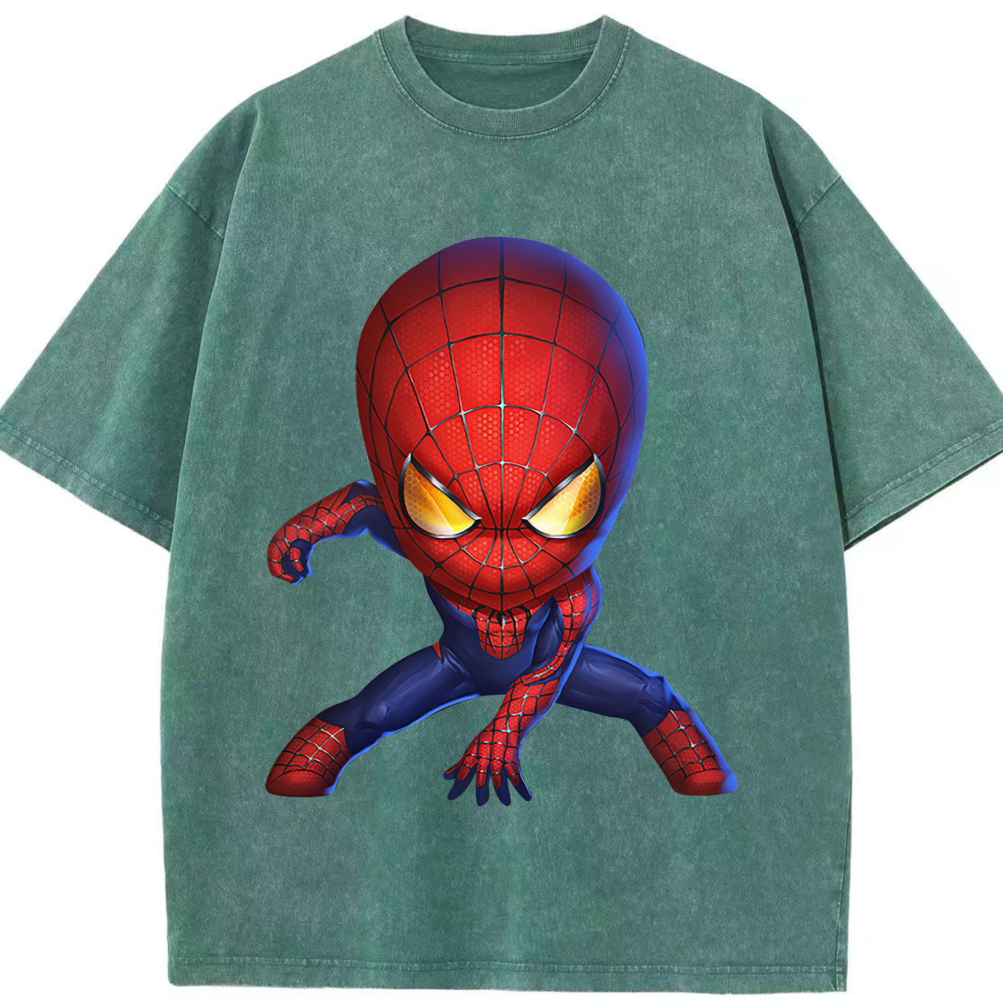 （画像用） Spider Man スパイダーマン 綿100% ヴィンテージ風 半袖Tシャツ（フロントプリント）